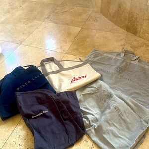 Designer garment bags- Brunello cucinelli (2) Brioni, Zegna, Ralph Lauren
